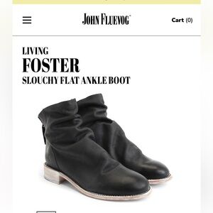 John Fluevog living foster Black flat Slouchy Leather Ankle Boots 7 W